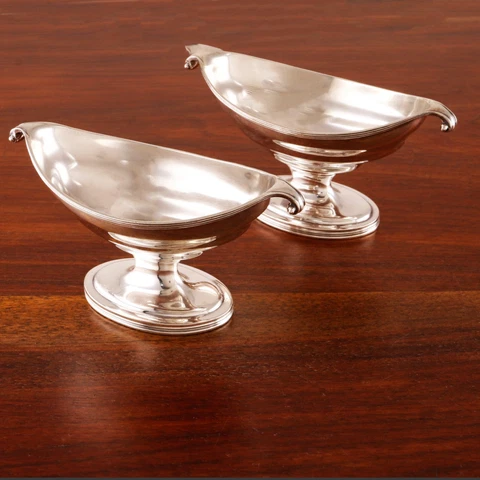 2 TIFFANY STERLING SILVER SALT CELLARS #18766 REPRODUCTION WILLIAM ABDY NO MONO Cover