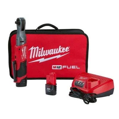 Milwaukee 2557-22 M12 FUEL 3/8" Drive Ratchet Kit with 2 Battery and Charger - Image 1 of 3