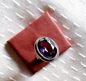 Anello Arg. 925 Ametista Anni'80 Grande - Foto 1 di 4