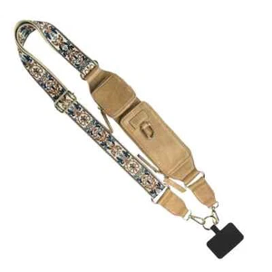 SAVE THE GIRLS ZIP & CLIP CROSSBODY TAN BROWN CAPPUCCINO CELL PHONE STRAP RFID - Photo 1 sur 12