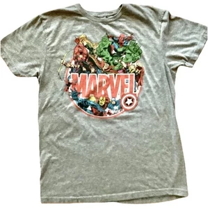 Original MARVEL Heroes Boys MED~T-Shirt SpiderMan~Hulk~IronMan~CaptAmerica - Picture 1 of 4