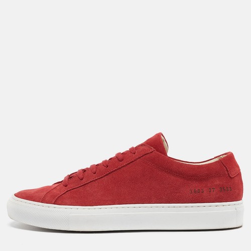 Sneakers basse Common Projects rosse scamosciate Achille taglia 37