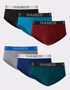 Hanes Ultimate Men's Stretch Brief 6-Pack Underwear Comfort Flex Assorted Colors - Picture 1 of 9