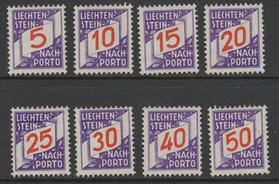Лихтенштейн 1928 почтовый набор Sc J13 - J20 MNH CV $65 - Изображение 1 из 2