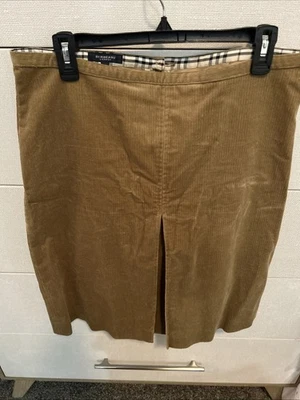Burberry Corduroy Pleated Skirt Size 10 Beige - Image 1 of 4