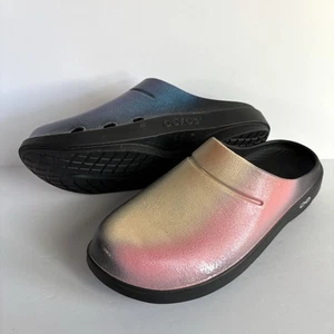 Oofos OOcloogs Clogs Womens 11 Recovery Horizon Luxe Slip On Metallic Ombre Pink - Picture 1 of 6