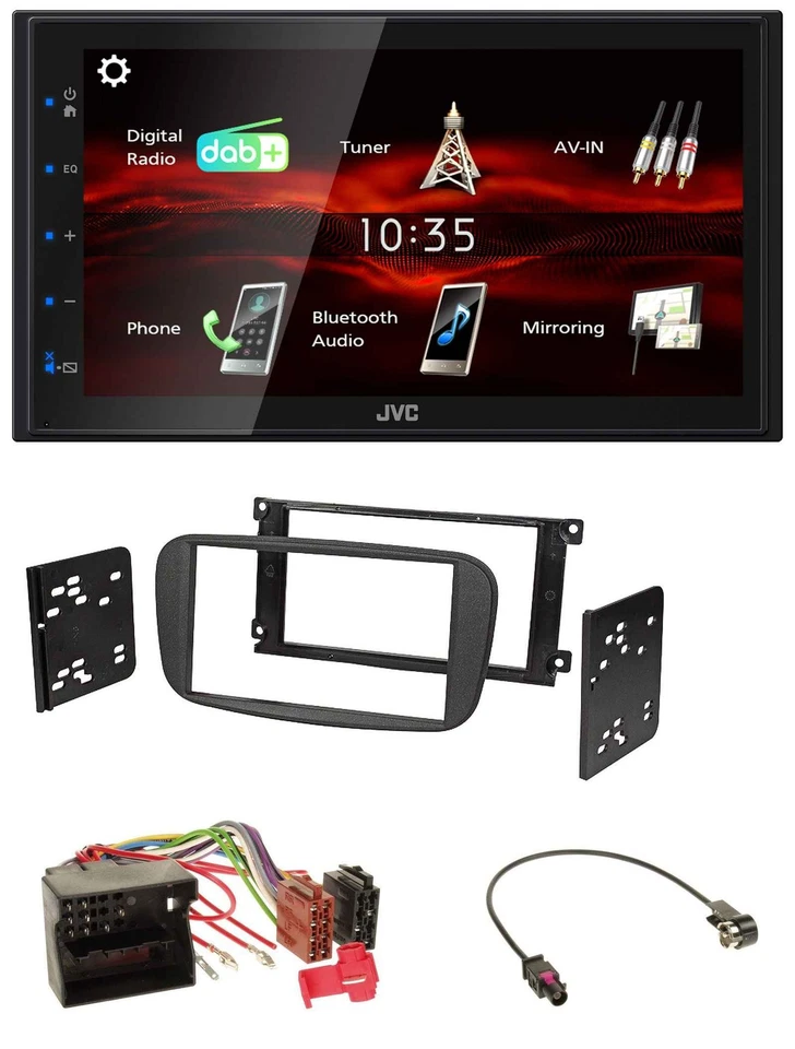 JVC USB Bluetooth MP3 DAB 2DIN Autoradio für Ford Focus C-Max Galaxy ab 2007 sch - Bild 1 von 4