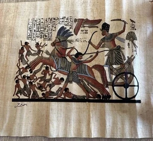 Egyptian papyrus art. Made in Egypt on original papyrus plant paper - Picture 1 of 8