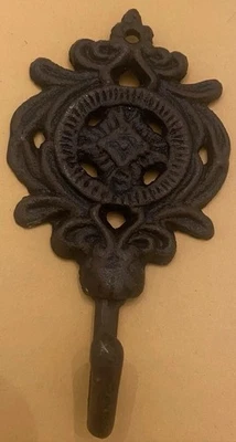 Antiguo Ganchos de Pared de Hierro Fundido Marrón Decorativo Abrigo Sombrero Toalla Colgante De Colección Foto 1 de 2