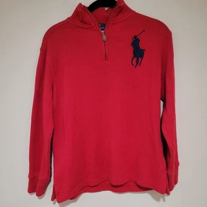 Polo by Ralph Lauren Red Quarter Zip Big Pony Pullover Sweater - Kinder - Bild 1 von 7