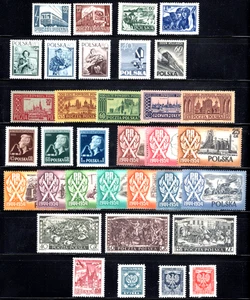 POLAND, POLEN, POLSKA Sc#612/O31, 1954 Collection of 30+ Stamps Mint NH OG - Picture 1 of 3