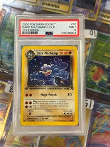 Dark Machamp 10/82 Team Rocket 1st Edition Holo Pokemon Card 2000 PSA 9 MINT - Picture 1 of 2