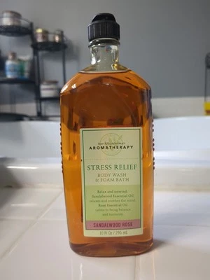 Bath & Body Works SANDALWOOD ROSE Aromatherapy Body Wash & Foam Bath RARE! - Image 1 of 2