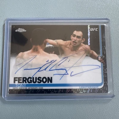 2019 Topps Chrome UFC - Tony Ferguson Black Refractor FA-TF Auto /10 - Image 1 of 2