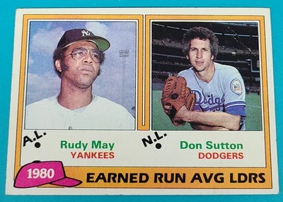 1981 Topps    #7 ERA Leaders - Don Sutton LL Dodgers Baseball Card C6 - Image 1 of 2