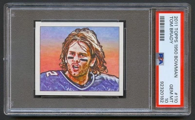 Tom Brady 2011 Topps 1950 Bowman Mini New England Patriots #110 PSA 10 GEMA Foto 1 de 2