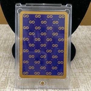Vintage Blue/Gold GUCCI Logo 6 of Clubs Playing Card w/Protective Case w/COA EUC - Picture 1 of 3