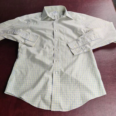 Brooks Brothers shirt Men 15 4/5 Check Plaid Pocket Career Office Casual No Iron - Image 1 of 4