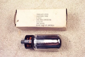 One, NEW in box, RCA JAN 5U4GB, military issue, black plates, 5U4G, 5U4GB - Picture 1 of 6