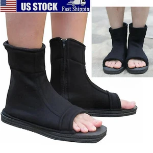 Anime Shoes Cosplay Boots Japanese Traditional Role Open-toe Halloween Black USA - Picture 1 of 8