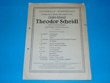 STUTTGART Lieder Abend 1926 - Theodor Scheidl Programm Liederhalle Konzertsaal