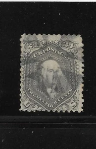 US Scott #78b used 24c gray Washington 1862 bank note hand cancel, f/vf sound - Picture 1 of 2