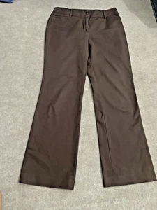 LOFT Women's Bootcut Size 6 ann Brown flat front Flush Pockets - Picture 1 of 10