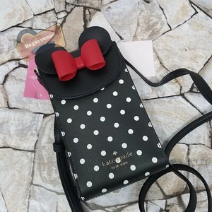 Kate Spade Minnie Mouse Disney N/S Phone Crossbody Bag Purse Black White NWT - Picture 1 of 9