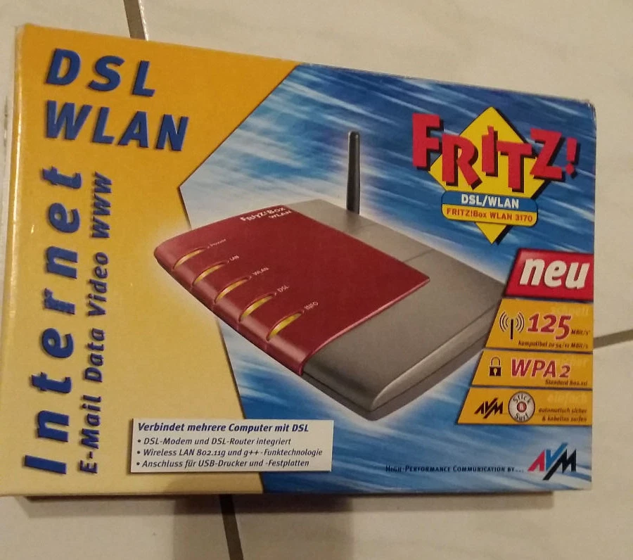 Fritz! Box WLAN 3170 125 Mbps - ohne CD - Bild 1 von 1