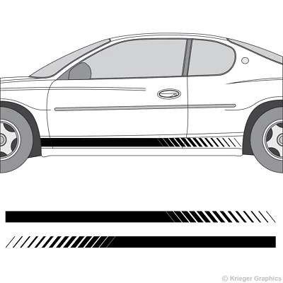Faded Rocker Panel Racing Stripes 3M Vinyl Decal Kit for Chevy Monte Carlo - Image 1 of 4