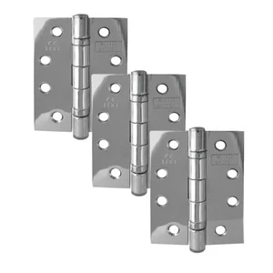 Ball Bearing Door Hinges 4 Inch Packs of 3 Fire Rated Hinges Various Finishes - Picture 1 of 11