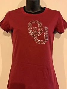 Oklahoma Sooners OU Bling Shirt Women's Creative Apparel - Picture 1 of 2