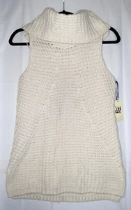 NWT Max Studio SZ. S Women’s Cowl Neck Sleeveless Embroidered Crochet Top Ivory - Picture 1 of 3