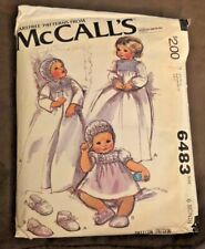 `79 VTG  McCalls 6483 Sewing Pattern Baby Christening Gown Dress  Size 6 mon CUT