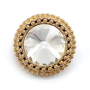 20 pcs Exquisite Rhinestone Golden Round Metal Sewing Shank Buttons for Coats... - Picture 1 of 7