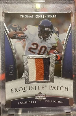 Thomas Jones 2006 Upper Deck Exquisite Game Used Prime Patch #4/50 Chicago Bears - Image 1 of 2
