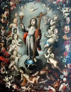 KIND JESUS VON SPANISCHSCHULE. ÖL AUF LEINWAND. ANONYM. SPANIEN. XVII-XVIII - Bild 1 von 1