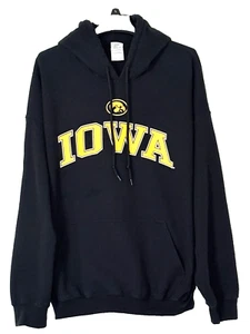 Gildan Men's Iowa Hawkeyes Black Sweatshirt Hoodie w/Kangaroo Pocket - 2XL - Picture 1 of 4