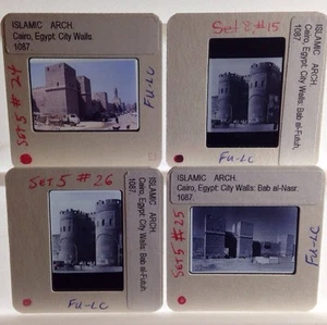 Cairo City Walls: 4 Egyptian Islamic Architecture 35mm Art Slides - Picture 1 of 6