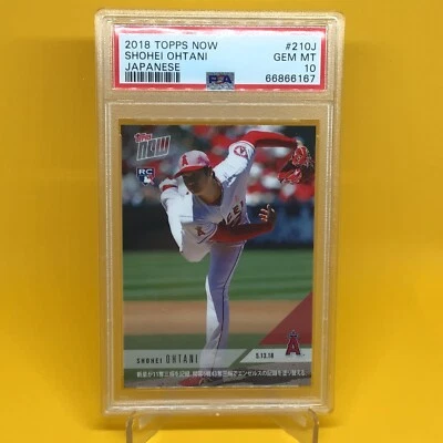 SHOHEI OHTANI #210J Pint Hat 2018 Topps Now Japanese RC PSA 10 GEM MINT Angels - Image 1 of 2