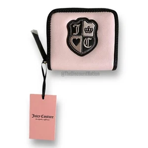 Juicy Couture hellrosa Queen Of Everything kleine Geldbörse mit umlaufendem Reißverschluss Neu mit Etikett - Bild 1 von 5