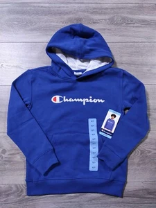 Champion Hoodie Boys Small 6-7 Blue Fleece Logo Long Sleeve Hooded Athletic - Picture 1 of 7