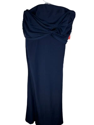 NUEVO CON ETIQUETAS ML Vestido de Noche Monique Lhuillier Mujer Talla 4 Azul Marino Joya Nudo Escote Foto 1 de 4