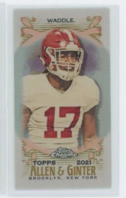 2021 Topps Allen & Ginter Chrome Mini Jaylen Waddle Alabama Crimson Tide #214 - Image 1 of 2