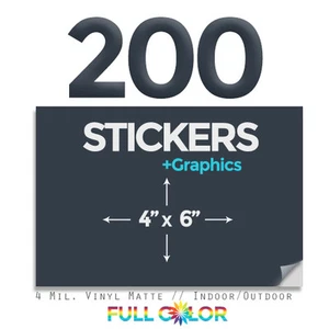 200 individuelle Qualität Vinyl AUFKLEBER + KOSTENLOSE Grafiken & Versand (4" x 6") - Bild 1 von 1
