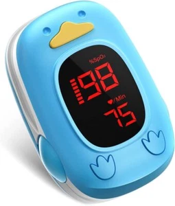 Kids Fingertip Pulse Oximeter Baby SpO2 Blood Oxygen Heart Rate Measure Monitor - Picture 1 of 8