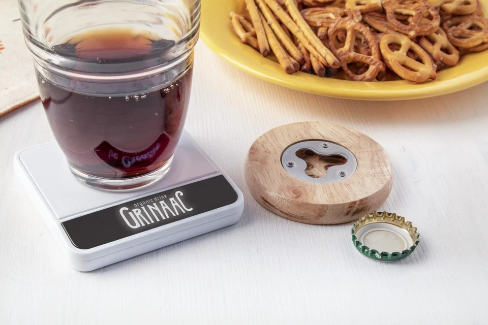 Personalised bottle opener coaster with led text illuminated text light text - Image 1 of 4
