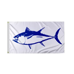 Promo Patriot's Tuna Novelty Boat Flag 12"x18" 200D Nylon, Brass Eyelets - Picture 1 of 6