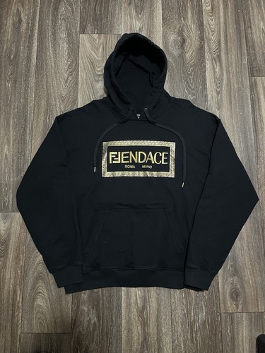 Felpa con cappuccio uomo Fendace Fendi x Versace logo ricamato stampa medusa XL