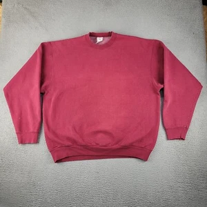 Vintage Fruit Of The Loom Sweatshirt Mens 2XL Red Crew Neck Blank Pullover Y2k - Photo 1/12